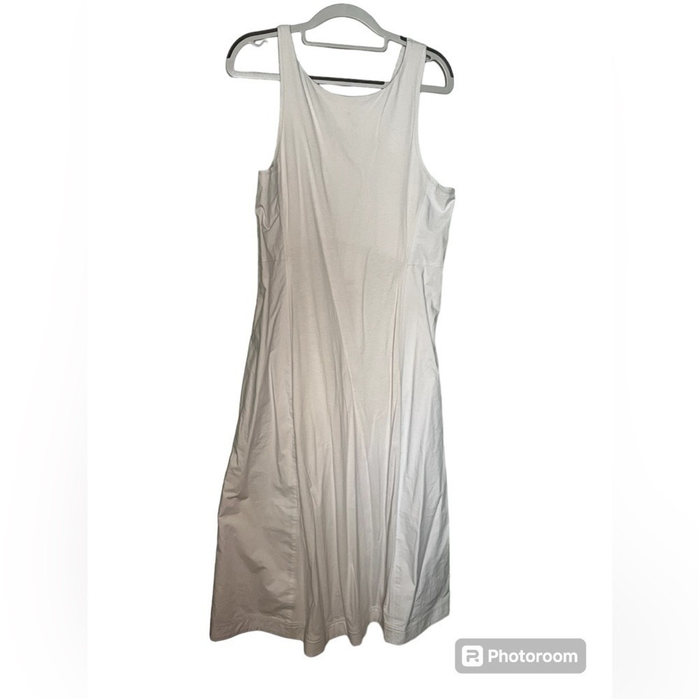 NWT COS sleeveless lagenlook casual basic fit and flare light grey cotton dress